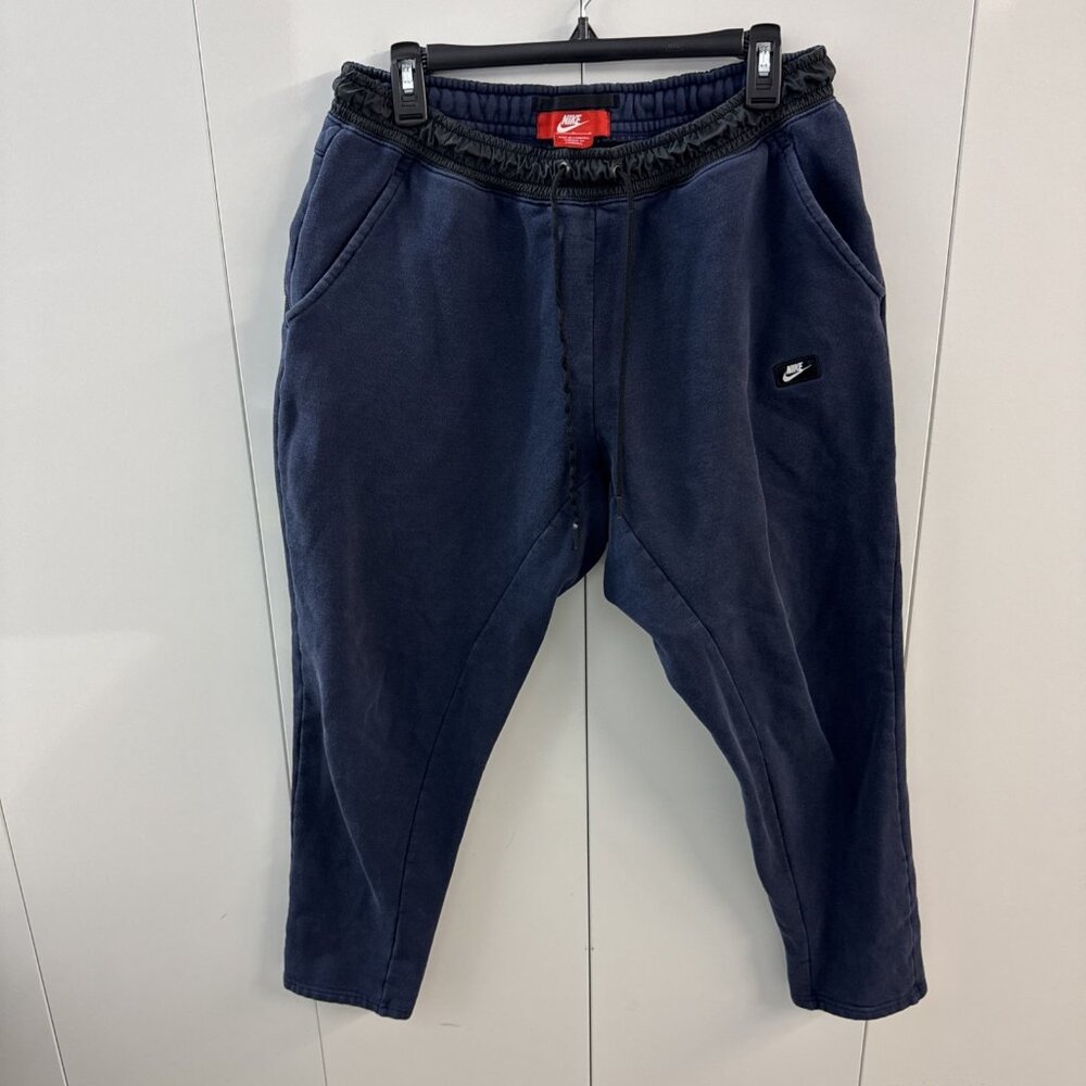 Nike Sportswear Fleece Jogger Sweatpants Navy Blue Logo Athletic Men's L
